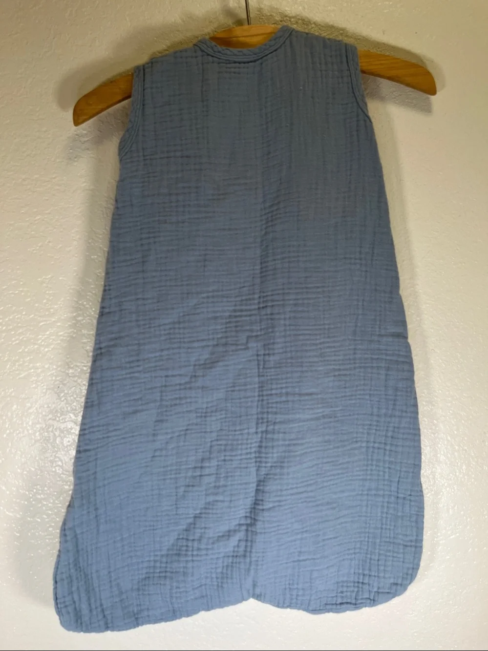 Konssy Soft Blue Muslin Sleeveless Baby Sleep Sack size 0-6 months